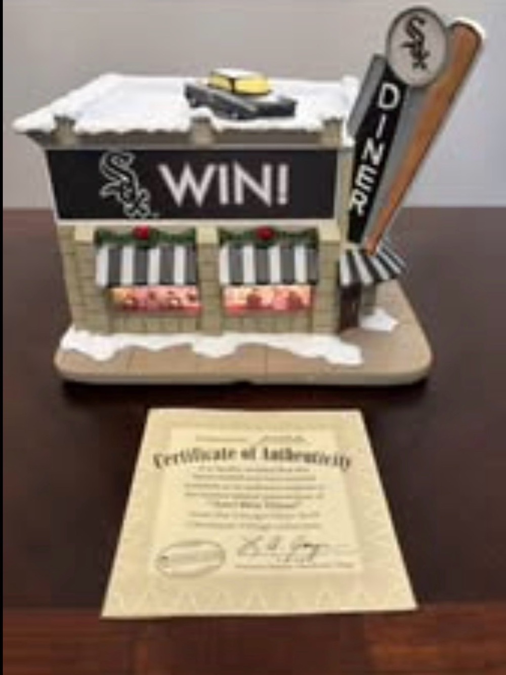 Chicago White Sox 'Win!' Diner Snow Village Collectible